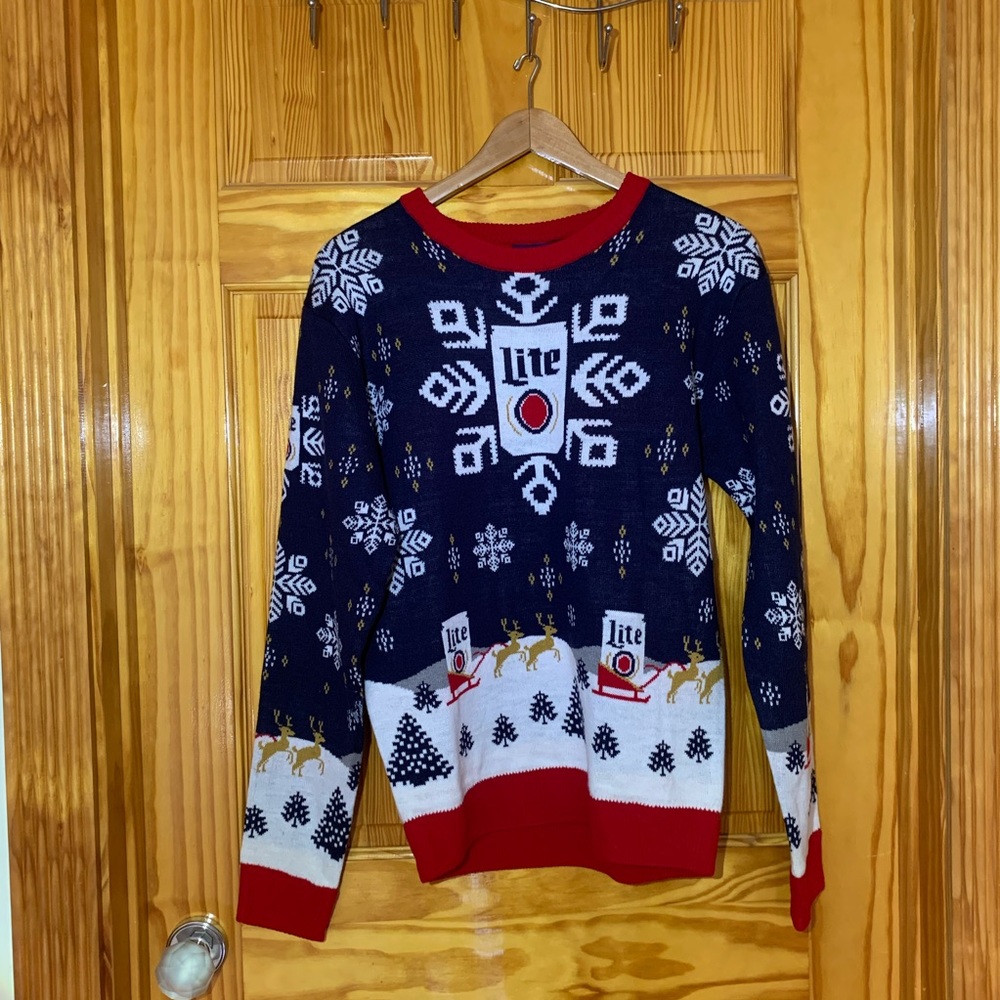 miller lite christmas sweater